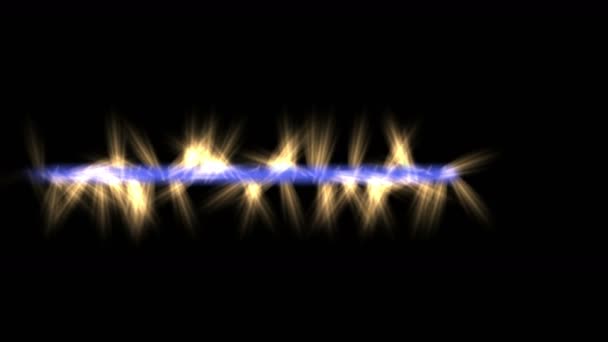 4 k が抽象的な黄金色の光の線を光、レーザー ロープ武器、パワー エネルギーの背景. — ストック動画