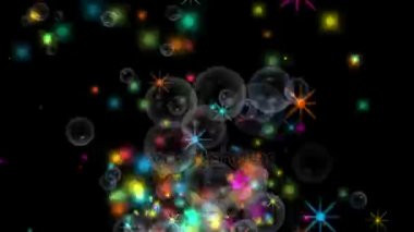 4 k yıldız parçacık havai fişek arka plan, yangın enerji, barut bubble patlama.