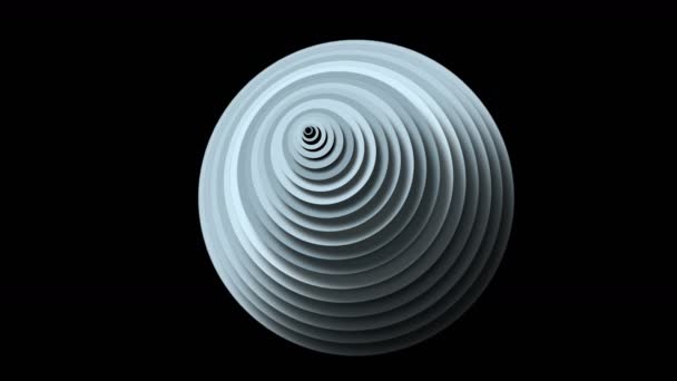 4 k 抽象サークル リング ラウンド 3 d トンネル穴、3 d ペーパー波紋カード波スペース — ストック動画