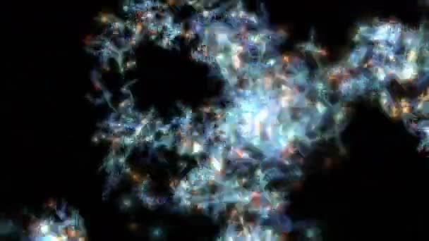 4 k napájení energie blesku ohňostroj, hvězdy oheň částic, mikrob spore pozadí — Stock video