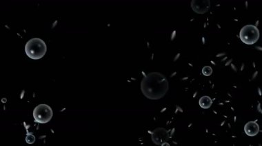 4 k kabarcık blister soda su arka plan, yosun bakterilerin mikrop spor zemin.