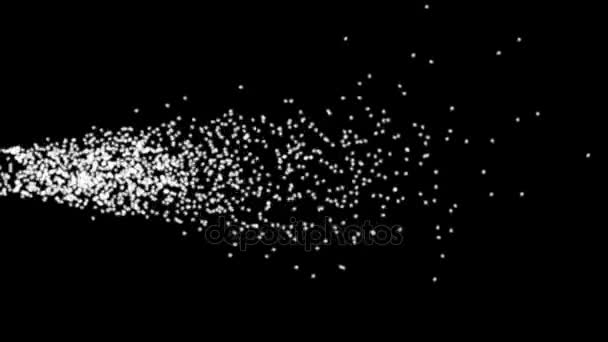 4k vent abstrait soufflant granules de neige particule, gouttelettes point poussière feu d'artifice .