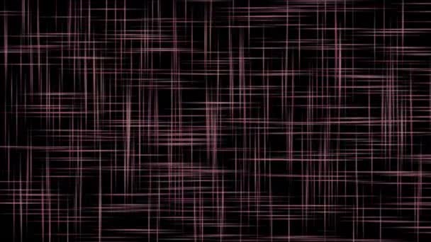 4 k abstracte weven lijnen kruisen achtergrond, Raster netwerk glasvezel, meetkunde materiaal — Stockvideo