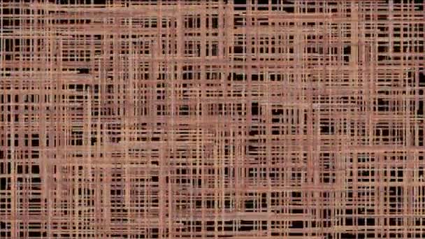4 k abstraktní laně přes pozadí mřížky síť vláken, geometrie umění nudle — Stock video