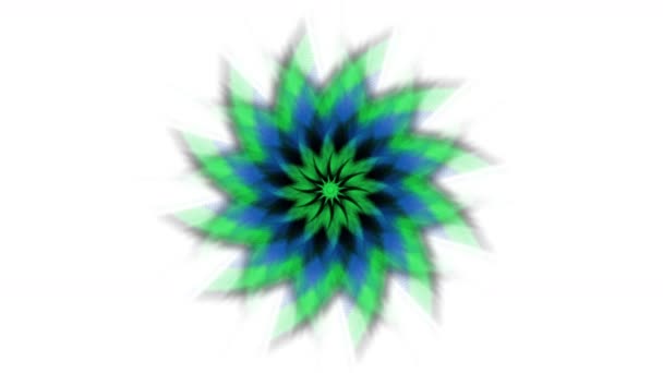 4 k 抽象旋回ギア花パターン背景、光の空間エネルギーを風車. — ストック動画