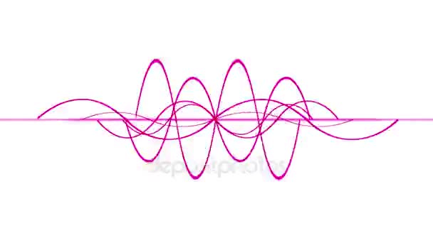4 k 抽象波纹节奏线背景，声音模式，雷达信号技术 — 图库视频影像