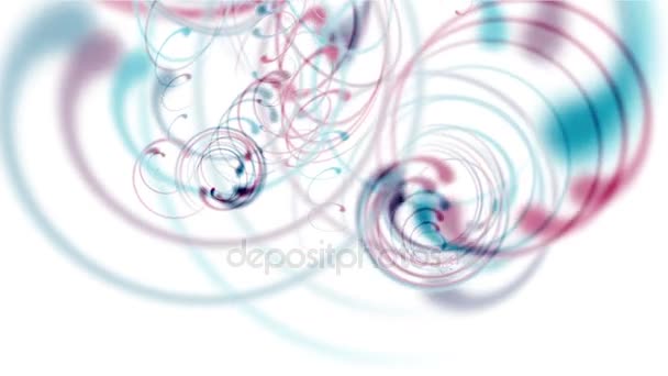 4 k 抽象螺旋卷曲曲线、 条纹旋流线、 气旋风洞霓虹灯. — 图库视频影像