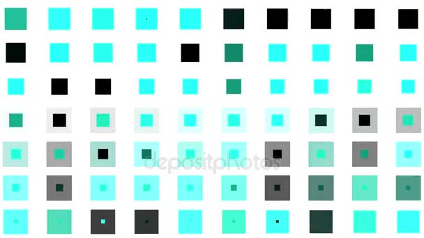 4k vj square neon light array matrix background & cube big data backdrop — стоковое видео