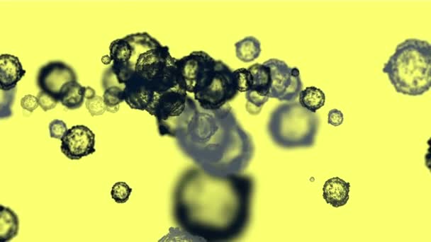 4 k soyut hücreler virüs toz parçacıkları arka plan. — Stok video