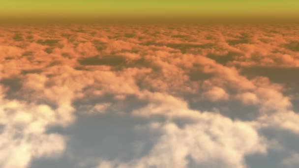 4k timelapse, antena de nube blanca volando en el cielo desde gran altitud . — Vídeos de Stock