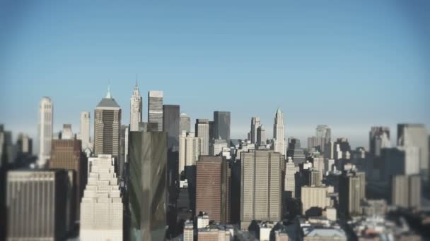 4 k Flygfoto av urban byggnad, flyger genom Newyork, moderna världen konstruera. — Stockvideo