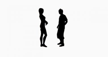 4k iki kişi konuşmak siluet.