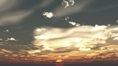 4 k timelapse çalışan bulutlar Sunrise, uzaktan, Dawn Scene geliyor.