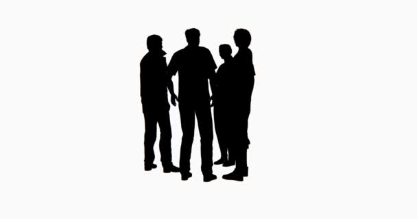 4k uomini d'affari silhouette parlando . — Video Stock