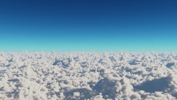 4 k timelapse, 높은 고도에서 비행 하늘에 흰 구름 질량의 공중. — 비디오