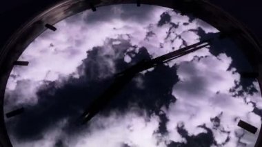 4k timelapse içinde saat ve uçan bulut arka plan, zamanında izle hızlı.