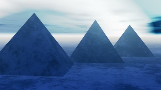 4 k timelapse slavné pyramidy v Egyptě v noci. — Stock video