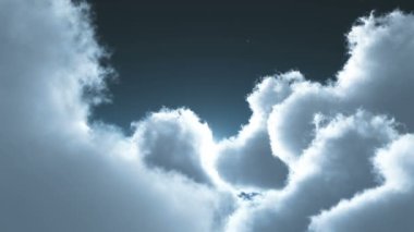 4 k timelapse gece uçuş bulutlar kitle, ay ve cennet gökyüzü, yüksek irtifa dış