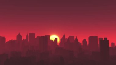 4 k, timelapse sunrise, kentsel işletme binası ve gökdelenler, Newyork City sahne