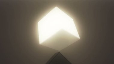 4 k, 3d dönen beyaz küp.