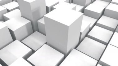 4k, 3d beyaz küp animasyon arka plan.