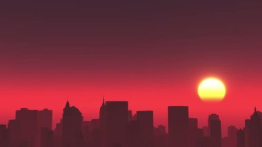 4 k, timelapse sunrise, kentsel işletme binası ve gökdelenler, Newyork City sahne