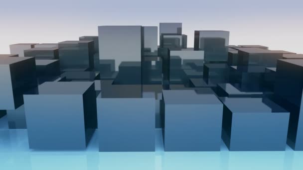 4k, abstrakt 3d metall kuber animation bakgrund. — Stockvideo