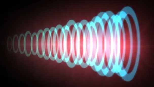 4k Abstract circle ring ripple pulse laser,sound tunnel,wireless Internet data. — Stock Video