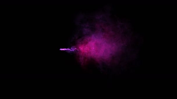 4k Абстрактні крапки дим, зброя лазерних променів, феєрверк газових частинок вогню . — стокове відео