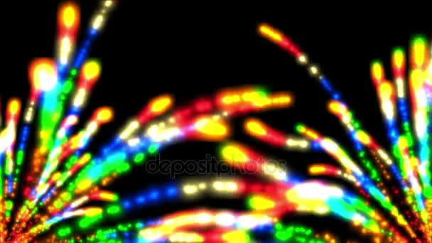 4k abstrato cor fogo de artifício fundo, feriado explosão partícula pano de fundo — Vídeo de Stock