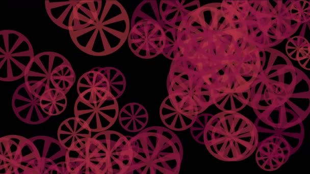 4k rotating red gears wheel systerm,abstract industry background. — Stock Video