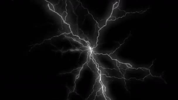 4 k abstrakt åskväder lightning bakgrund, natur el energi. — Stockvideo