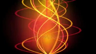 4 k altın sarmal Yangın hattı duman, enerji sinyalleri, sıcak kızdırma ritim titreşim dalga.