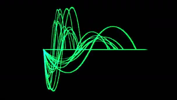 4 k abstracte rimpel ritme lijn achtergrond, geluid patroon, signaal radartechnologie — Stockvideo