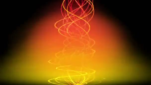 4k or spirale ligne de feu fumée, signaux d'énergie, onde de vibration de rythme de lueur chaude . — Video