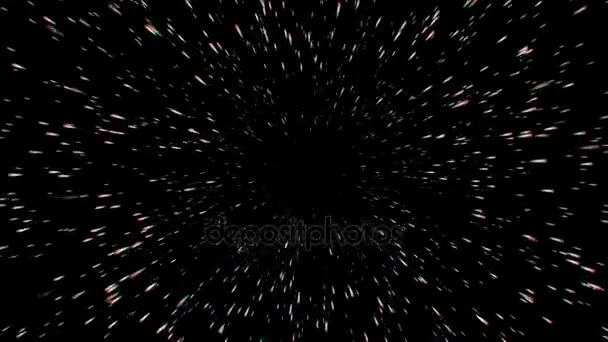 4k partículas de explosión en el Universo, bala volando en el espacio . — Vídeos de Stock