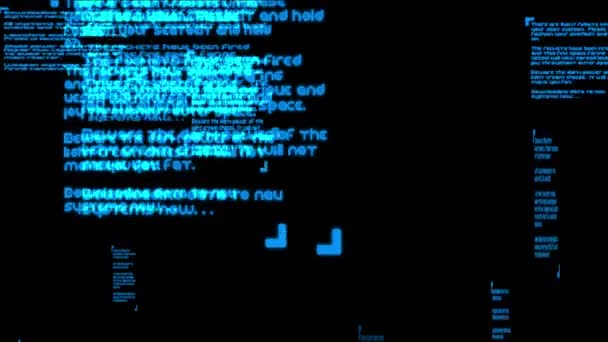 4 스크롤 파란색 단어, 컴퓨터 무작위 생성. — 비디오