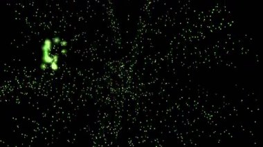 4 k yeşil havai fişek patlamada gökyüzü, festival kutlamak.