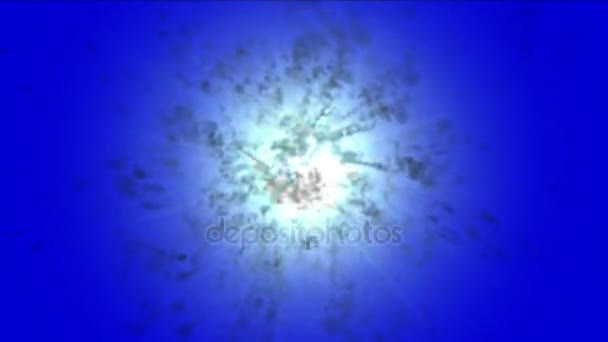 4 k abstraktní energie výbuchu energie halo oheň paprsky laseru vortex hvězdné pozadí. — Stock video