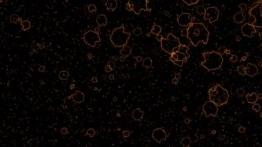 4 k soyut scifi çokgen alanı, mikrop bakteri sporları parçacıklar arka plan.