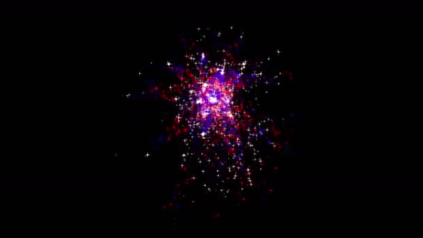 4k Splash Dots Feuerwerk, Blasenexplosion Partikelfestivals Jahr Hintergrund. — Stockvideo