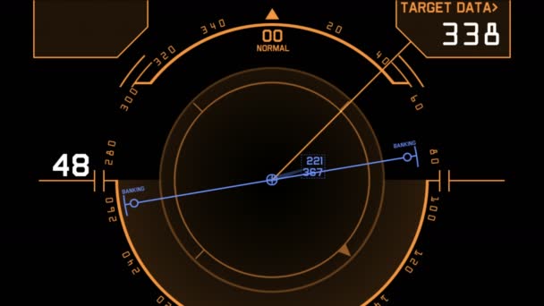 4k Radar GPS display de tela de tecnologia de sinal, ciência sci-fi navegação por computador de dados — Vídeo de Stock