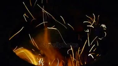 Güzel parlak alev, sinek çizgi, parçacık.