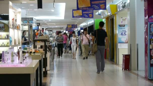China-Sep 08,2016: customer in the shopping malls scene, modern city environment . — стоковое видео