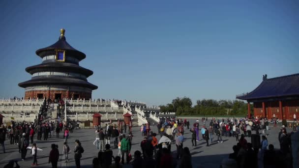 China-Sep 08,2016: Templo del Cielo en Beijing. La arquitectura antigua real de China . — Vídeo de stock