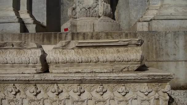 China beijing yuanmingyuan,history legacy wreckage,royal garden pillars. — Stock Video