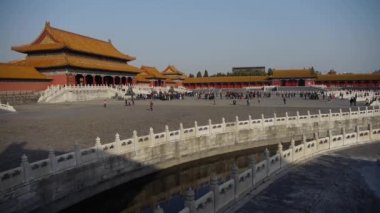 Çin-Eyl 08, 2016: Yasak Şehir ve su hendek Köprüsü, Çin'in kraliyet Mimarlık.