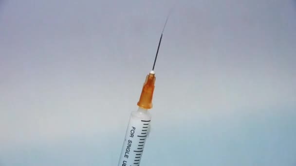 Medische syringe & drug vloeistof. — Stockvideo