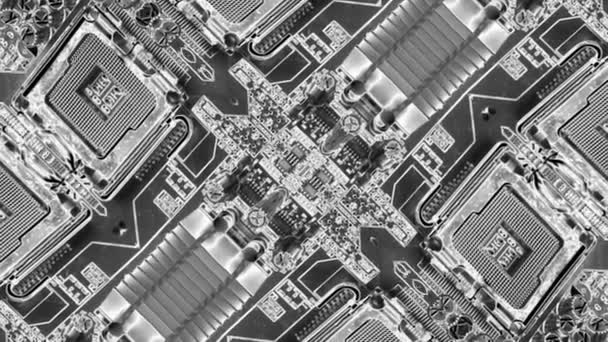 Virtual tech computer circuit blueprint background. — Stock Video