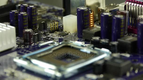 Computer main board,electronic circuit assembly rotating. — Stock Video